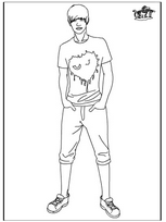 coloriage justin bieber en tenue d ete